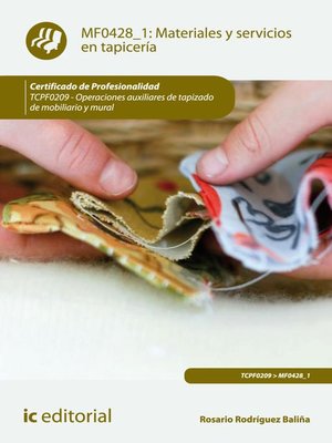 cover image of Materiales y servicios en tapicería. TCPF0209